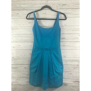 Susana Monaco Teal Dress Empire Waist Pleated